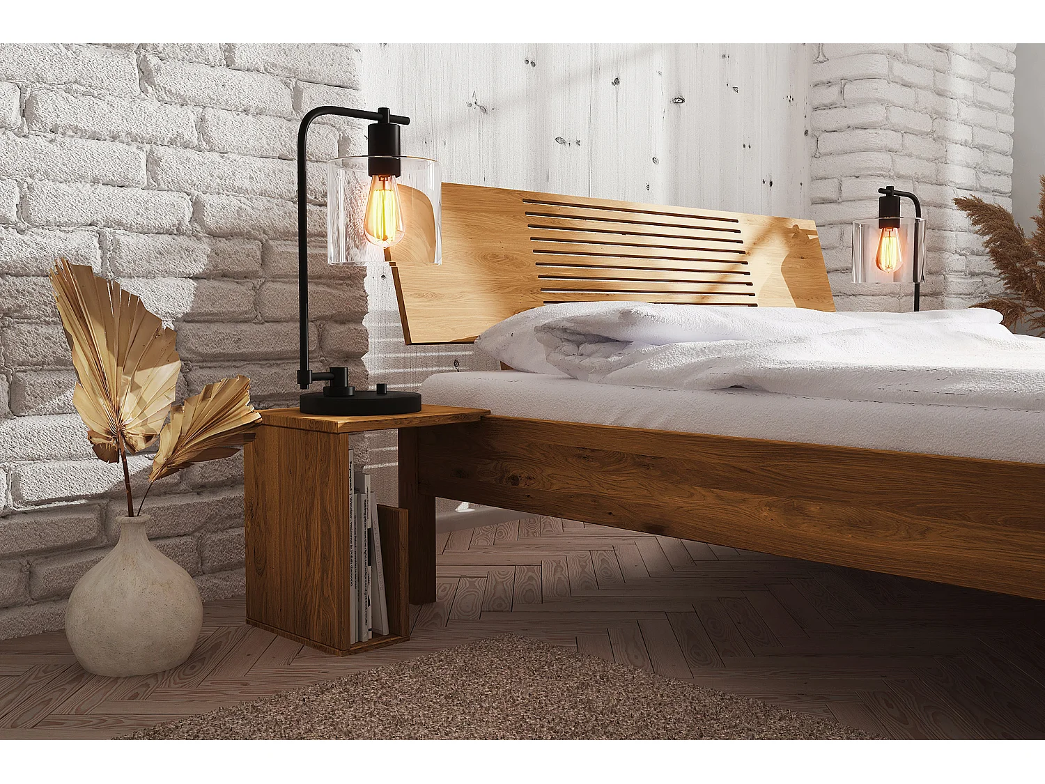 VENTO - Nachttisch aus Wildeiche, naturgeölt