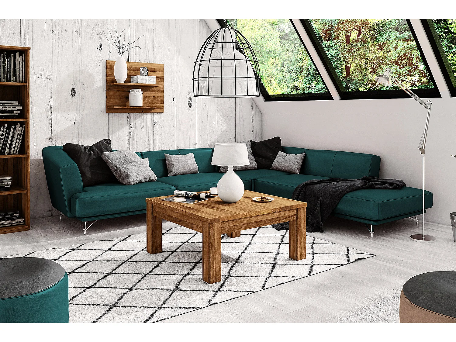 VENTO - Couchtisch aus Wildeiche, naturgeölt 70x70