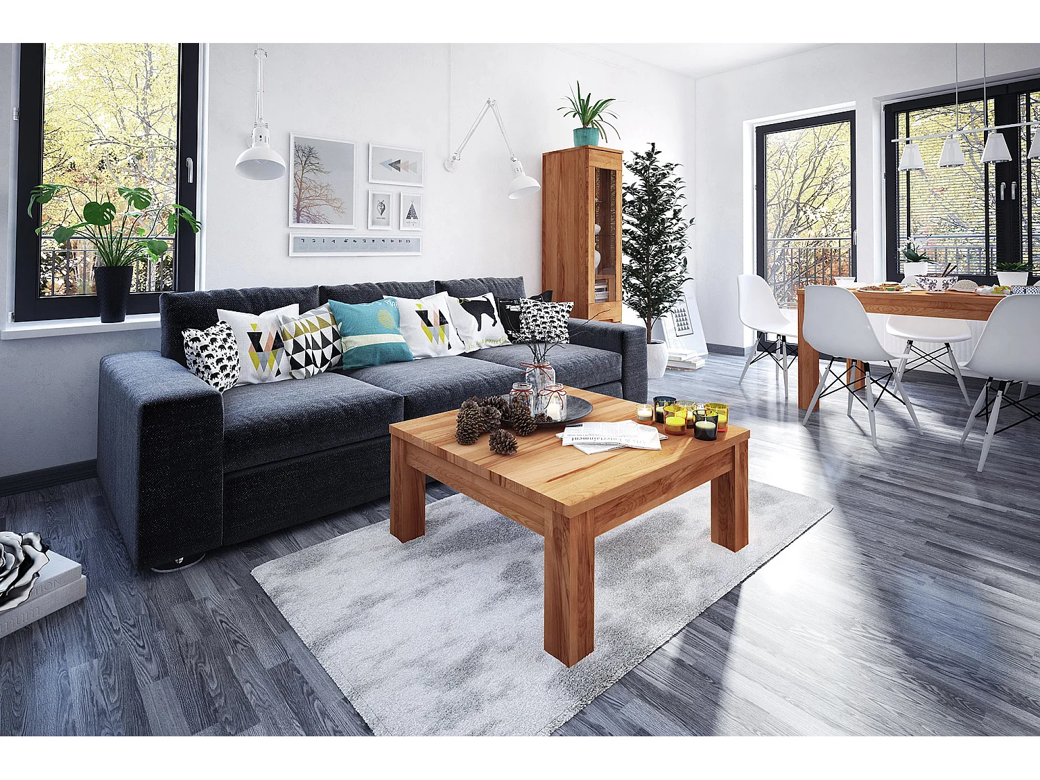 VENTO - Couchtisch aus Kernbuche, naturgeölt 70x70