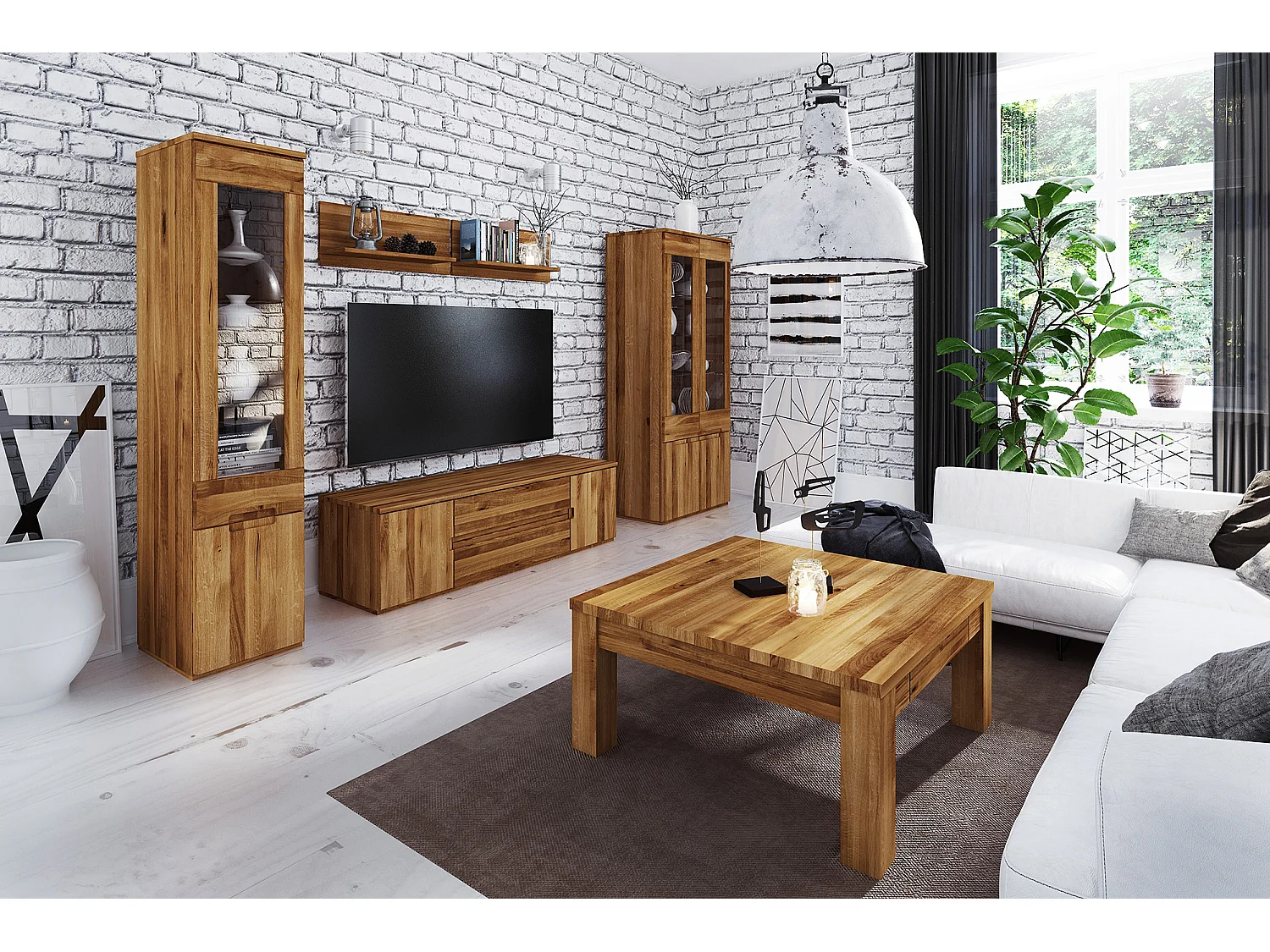 VENTO - Couchtisch aus Wildeiche, naturgeölt 70x110