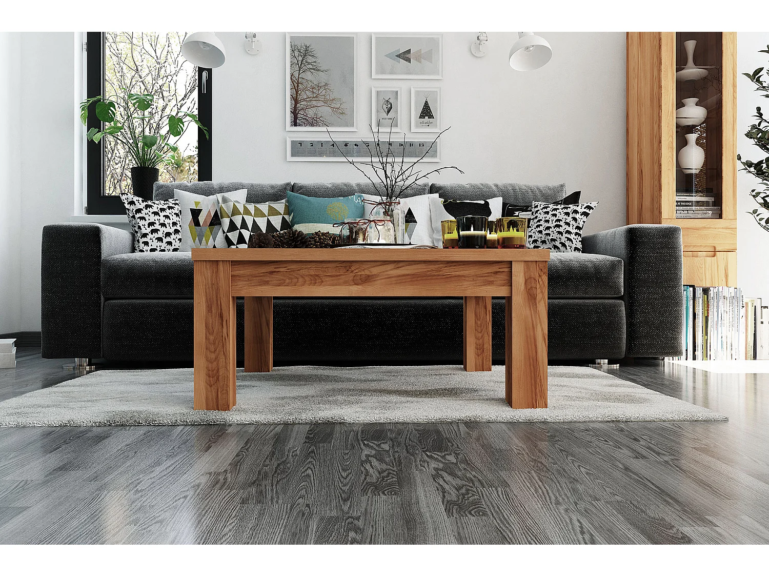 VENTO - Couchtisch aus Kernbuche, naturgeölt 90x90