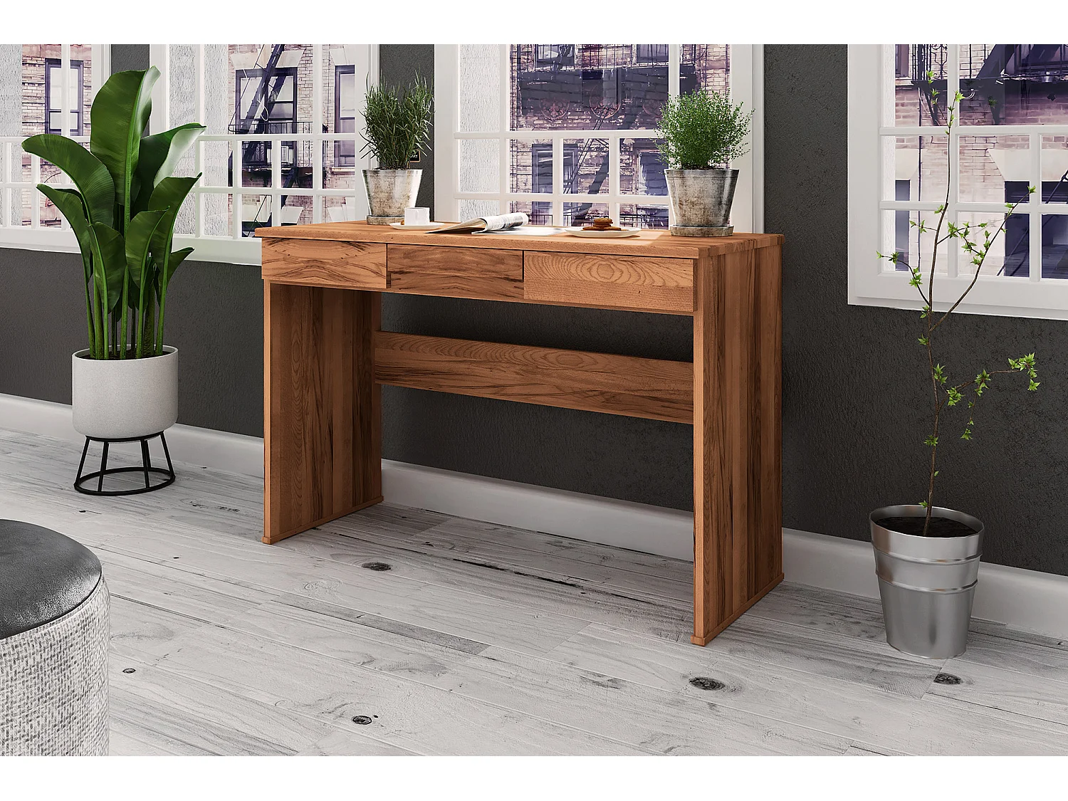 VENTO - Schminktisch mit Schubladen aus Kernbuche naturgeölt