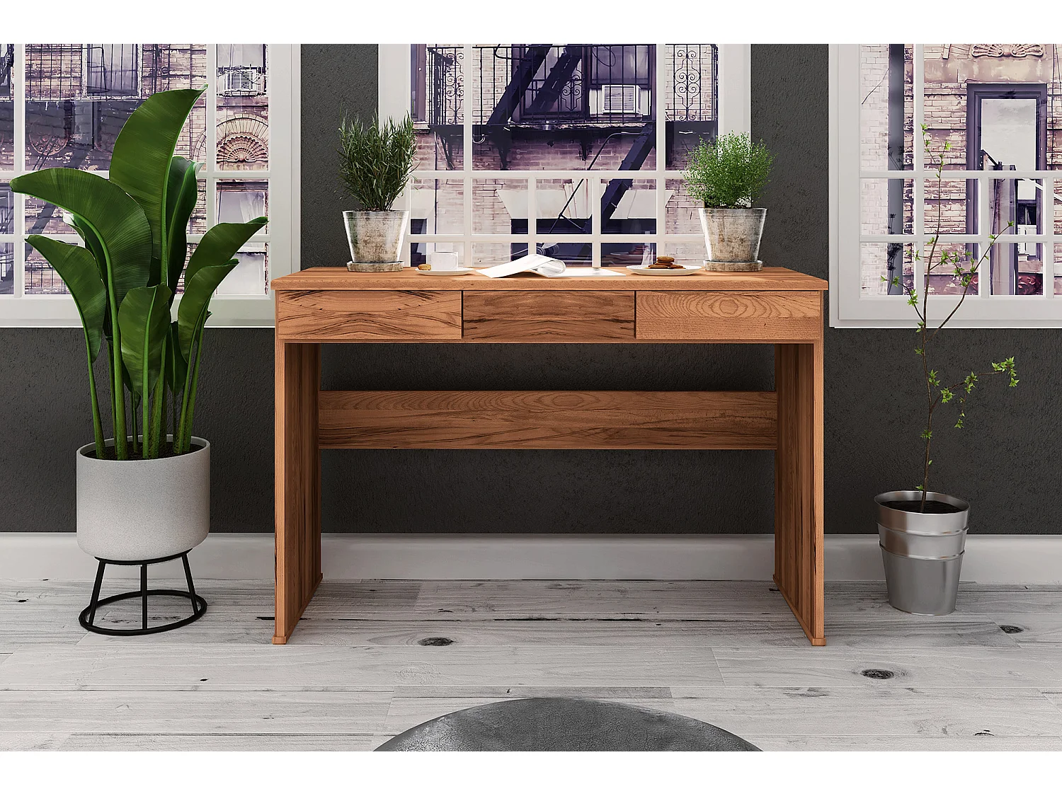 VENTO - Schminktisch mit Schubladen aus Kernbuche naturgeölt