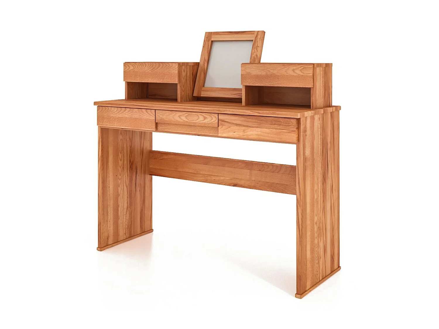 VENTO - Schminktisch mit Spiegel und Schubladen aus Kernbuche naturgeölt