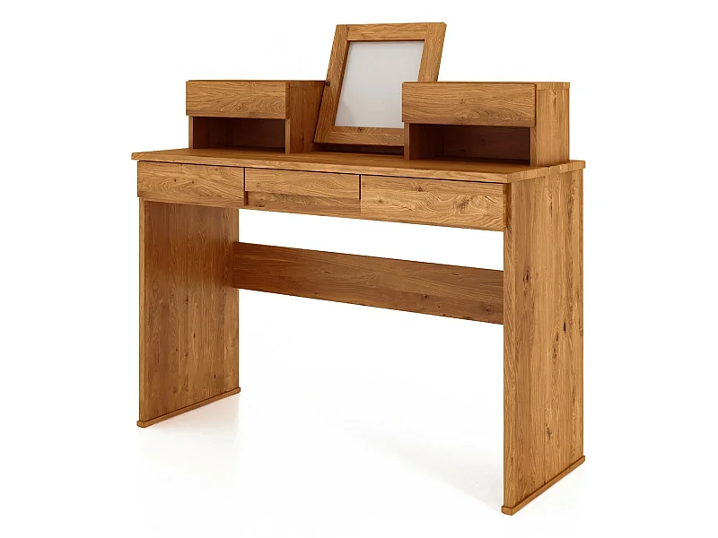VENTO - Schminktisch mit Spiegel und Schubladen aus Wildeiche naturgeölt