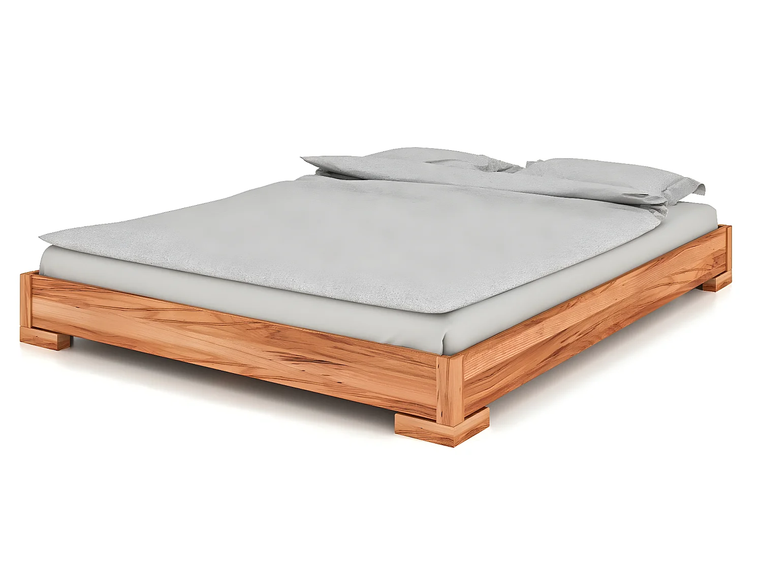 VENTO - Niedriges Bettgestell aus Kernbuche, naturgeölt 120x200