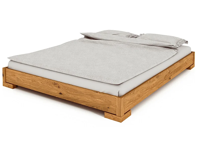 VENTO - Niedriges Bettgestell aus Wildeiche, naturgeölt 180x200