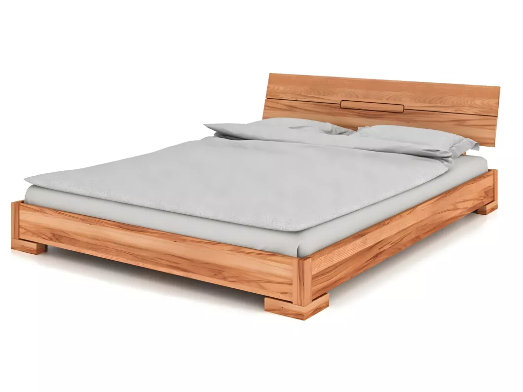 Kauf Unique VENTO - Niedriges Bett mit Holzkopfteil aus Kernbuche, naturgeölt 120x200