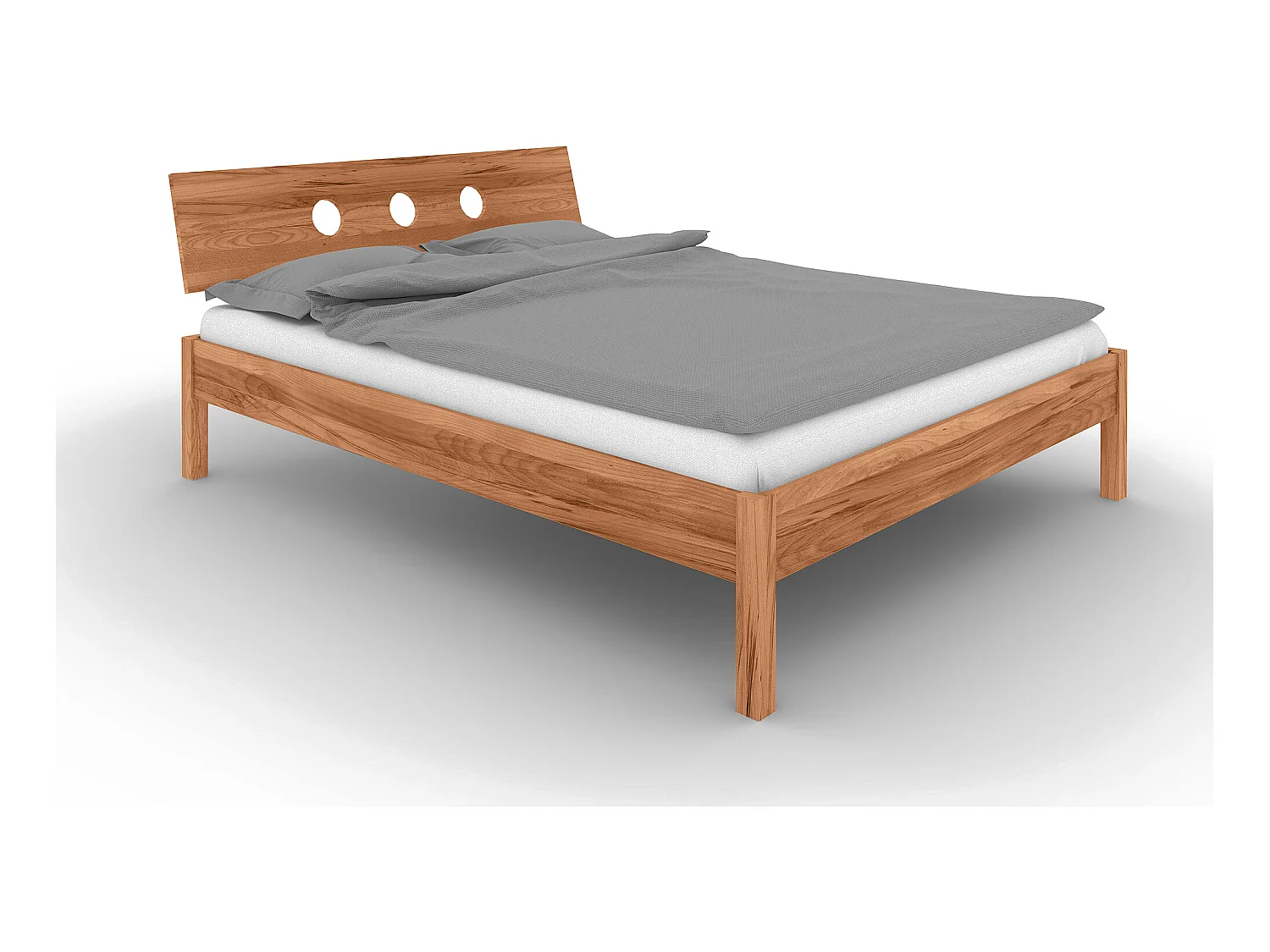 VENTO - Bett mit Holzkopfteil aus Kernbuche, naturgeölt 100x200