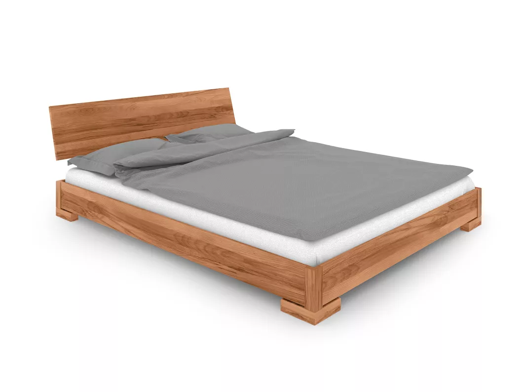 Kauf Unique VENTO - Niedriges Bett mit Holzkopfteil aus Kernbuche, naturgeölt 100x200