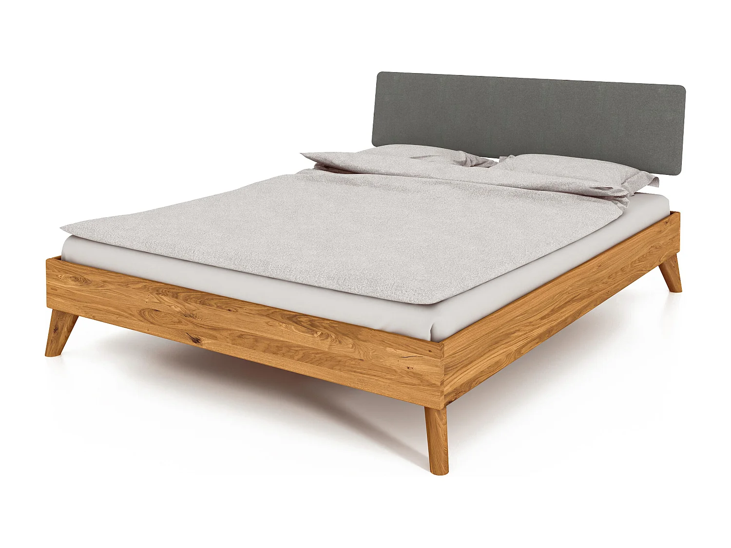 GREG 4 - Letto in legno massello 120 x 200 cm in rovere selvatico oliato