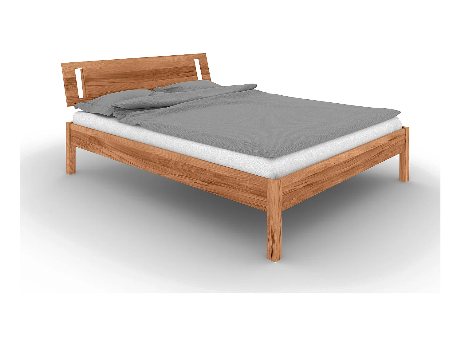 VENTO - Bett mit Holzkopfteil aus Kernbuche, naturgeölt 100x200
