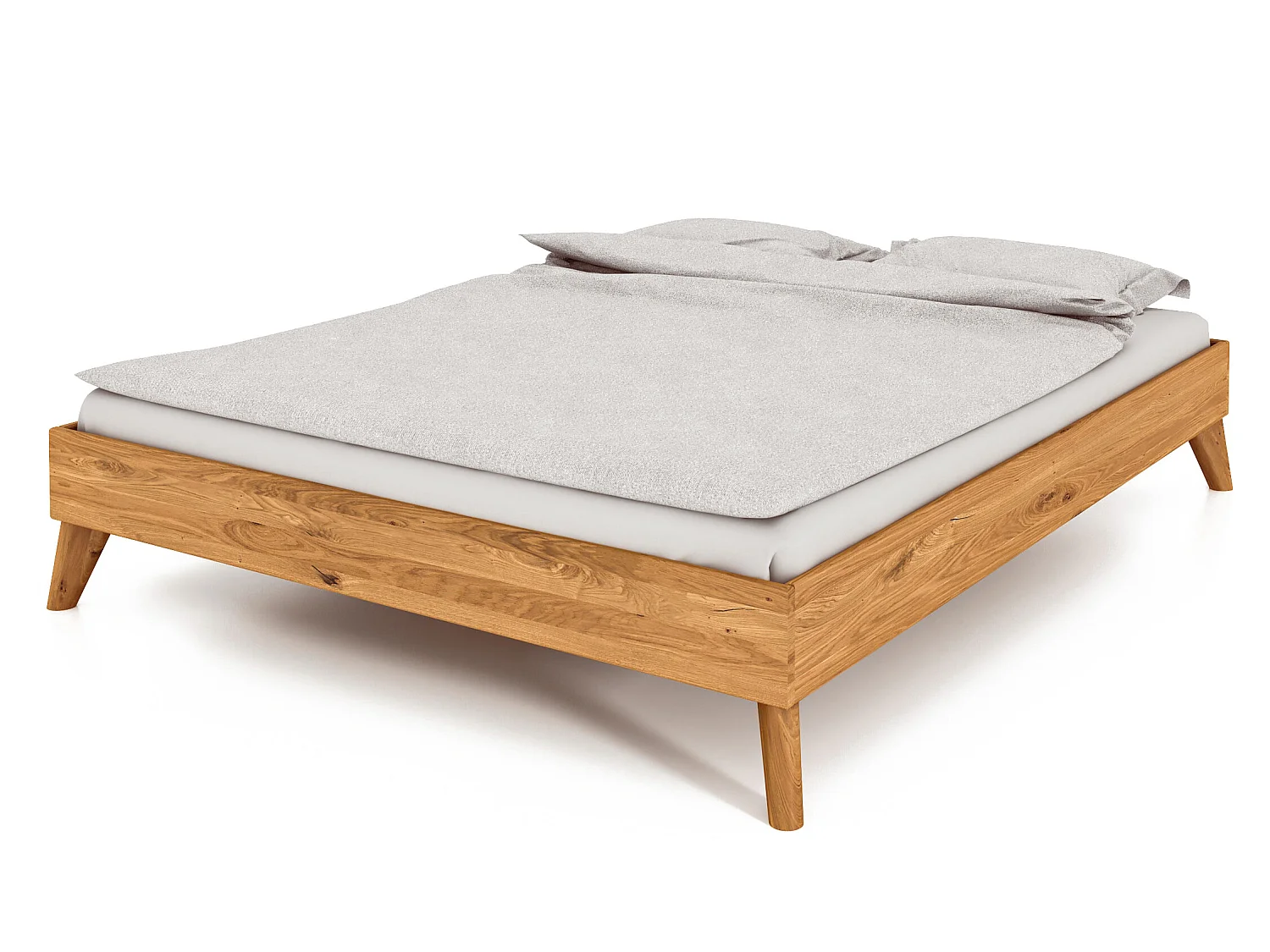 GREG - Bettgestell aus Wildeiche, naturgeölt 120x200