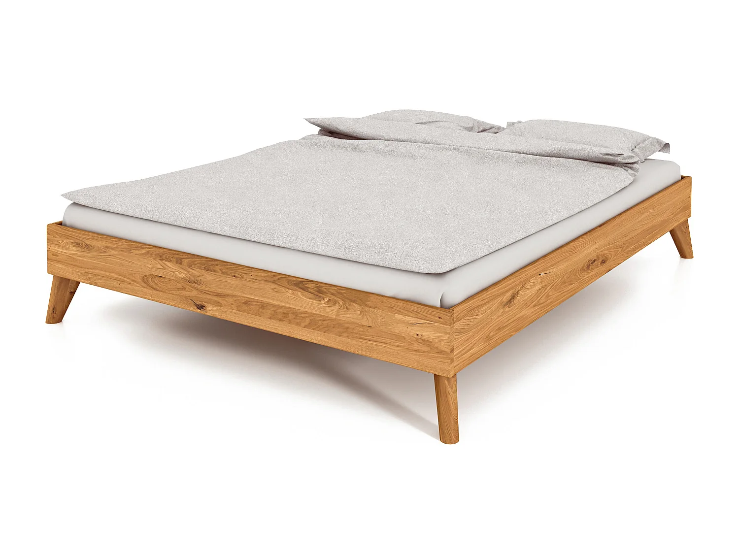 GREG 3 - Letto in legno massello 120 x 200 cm in rovere selvatico oliato