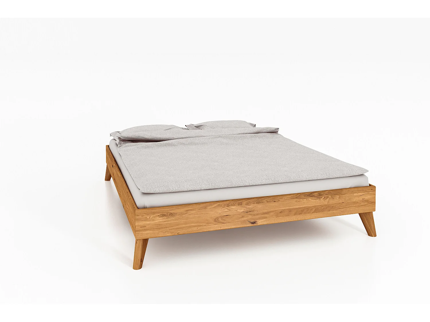 GREG 3 - Letto in legno massello 120 x 200 cm in rovere selvatico oliato