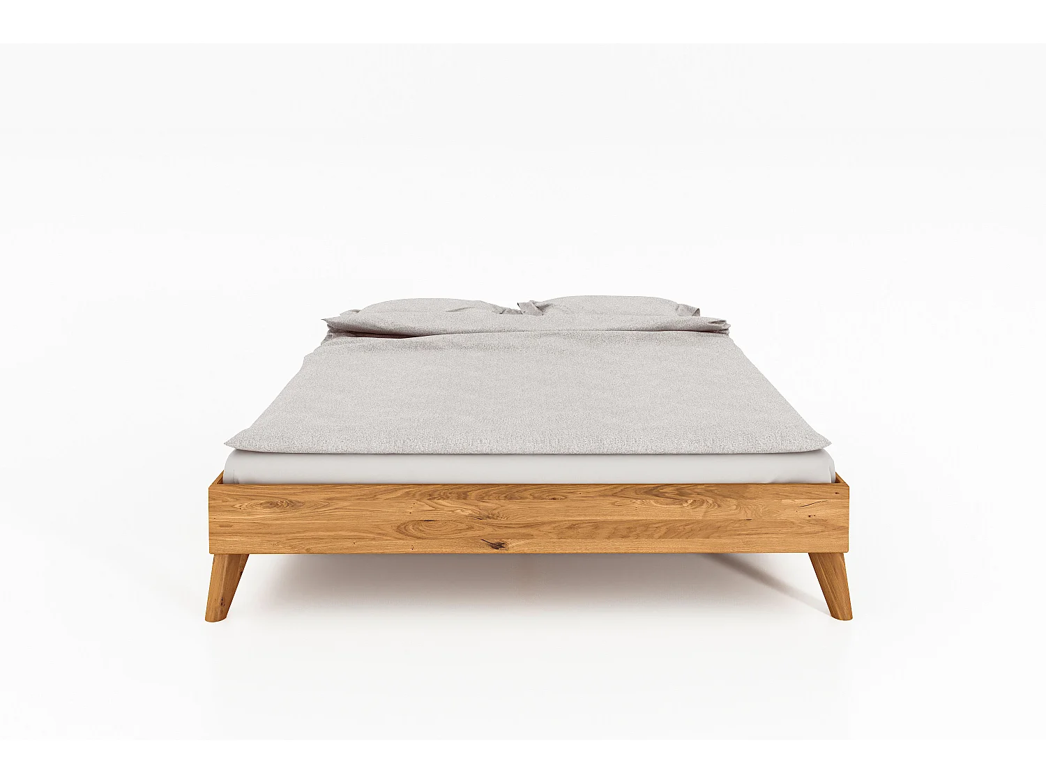 GREG 3 - Letto in legno massello 120 x 200 cm in rovere selvatico oliato