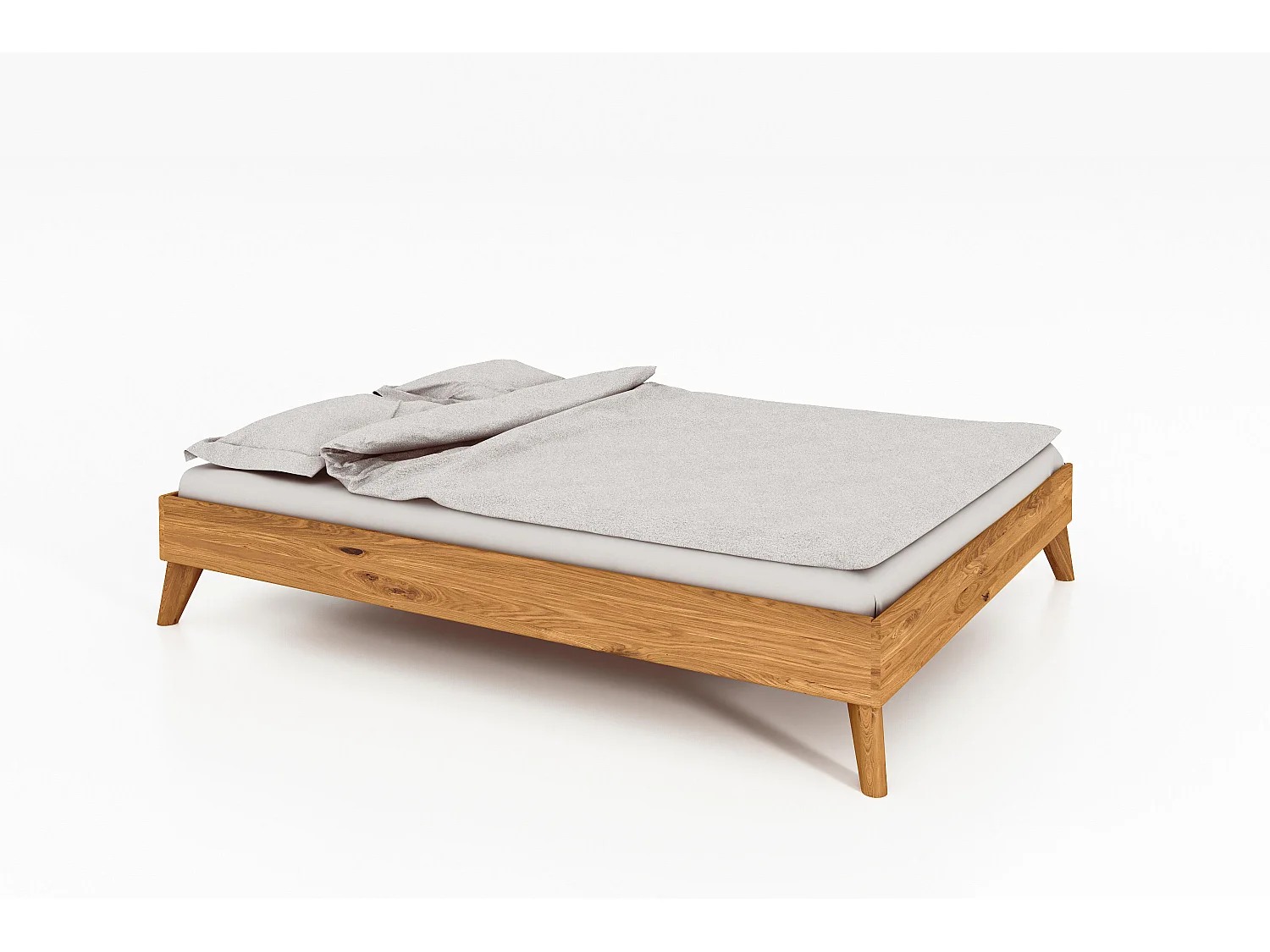 GREG 3 - Letto in legno massello 120 x 200 cm in rovere selvatico oliato