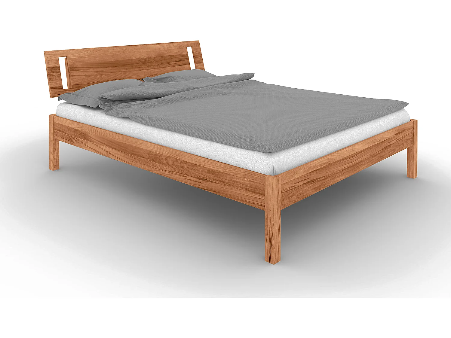 VENTO - Bett mit Holzkopfteil aus Kernbuche, naturgeölt 180x200