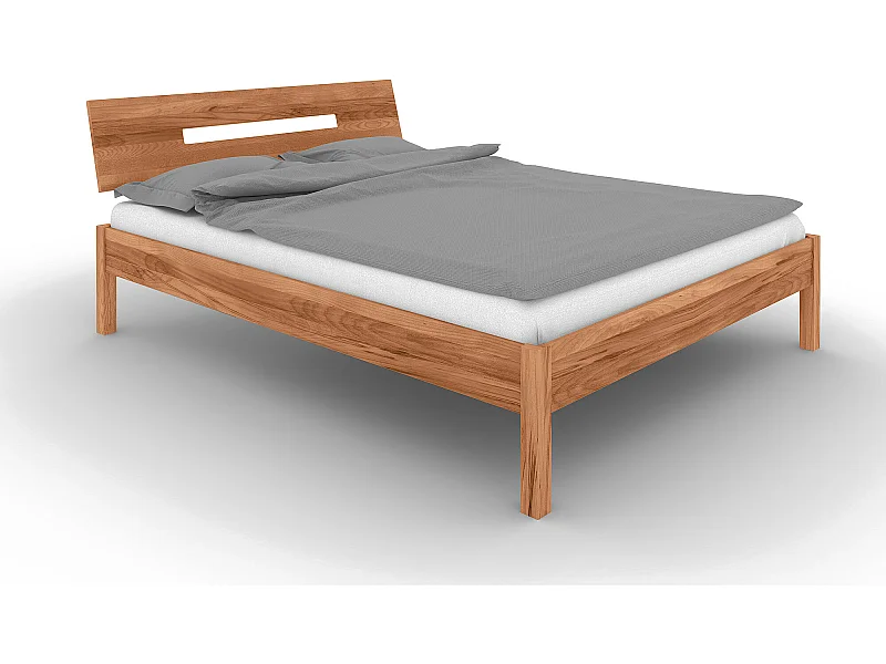 VENTO - Bett mit Holzkopfteil aus Kernbuche, naturgeölt 120x200