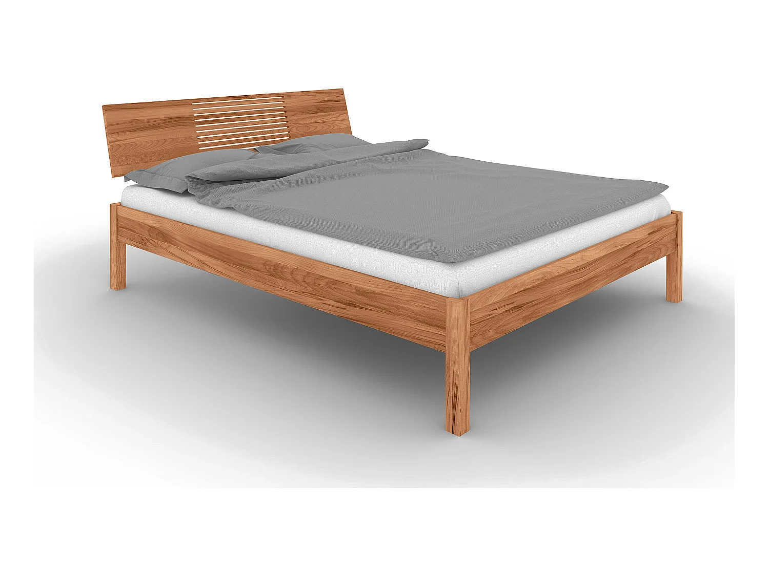 VENTO - Bett mit Holzkopfteil aus Kernbuche, naturgeölt 100x200