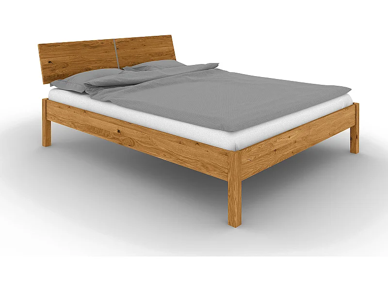 VENTO - Bett mit Holzkopfteil aus Wildeiche, naturgeölt 160x200