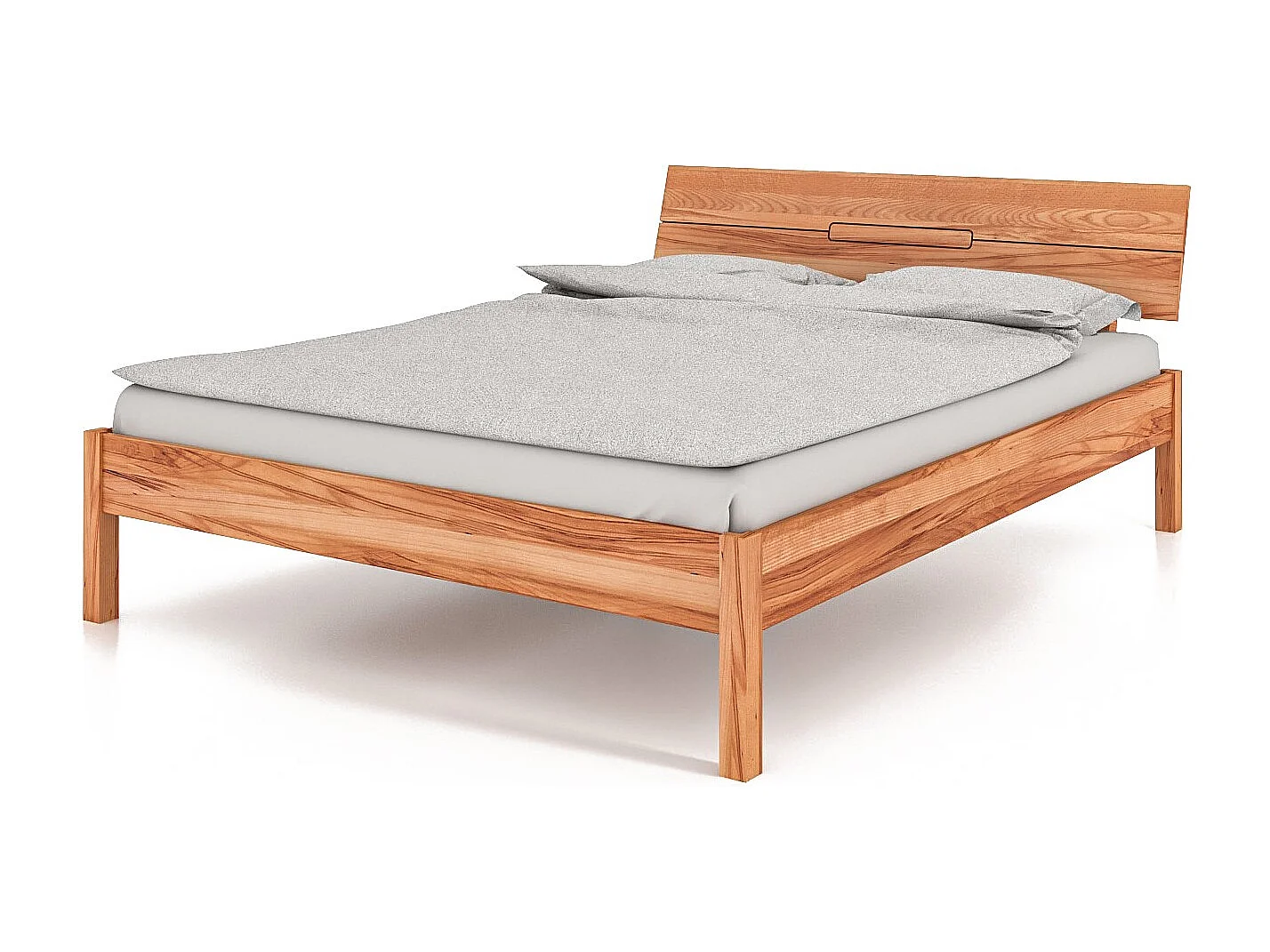 VENTO - Bett mit Holzkopfteil aus Kernbuche, naturgeölt 180x200