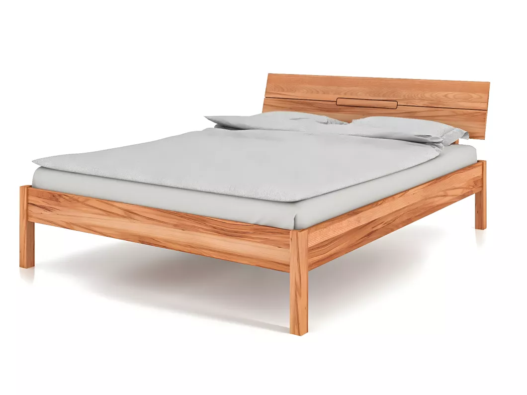 Kauf Unique VENTO - Bett mit Holzkopfteil aus Kernbuche, naturgeölt 100x200