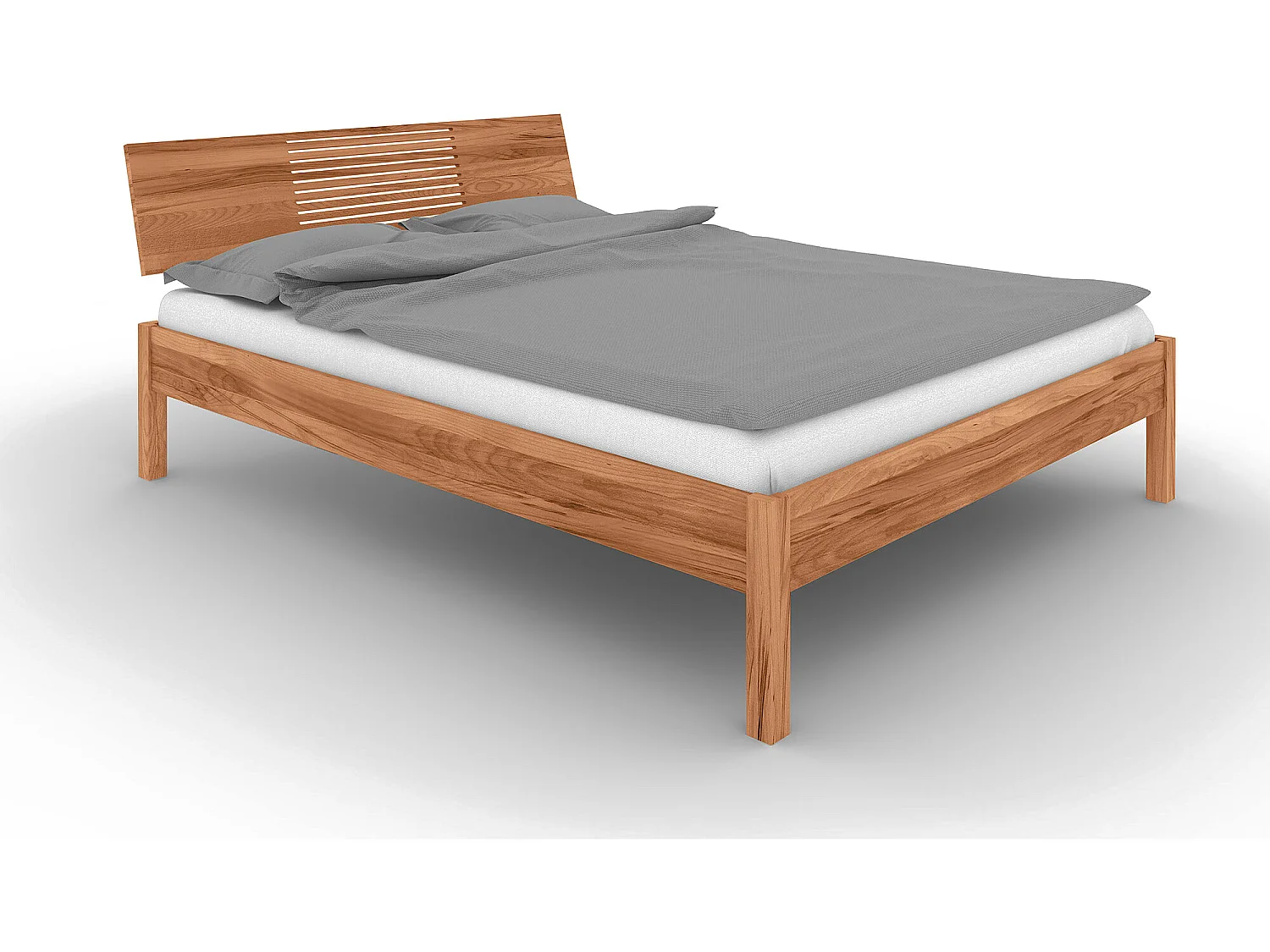 VENTO - Bett mit Holzkopfteil aus Kernbuche, naturgeölt 160x200