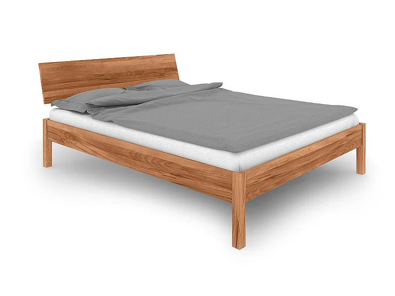 VENTO - Bett mit Holzkopfteil aus Kernbuche, naturgeölt 120x200