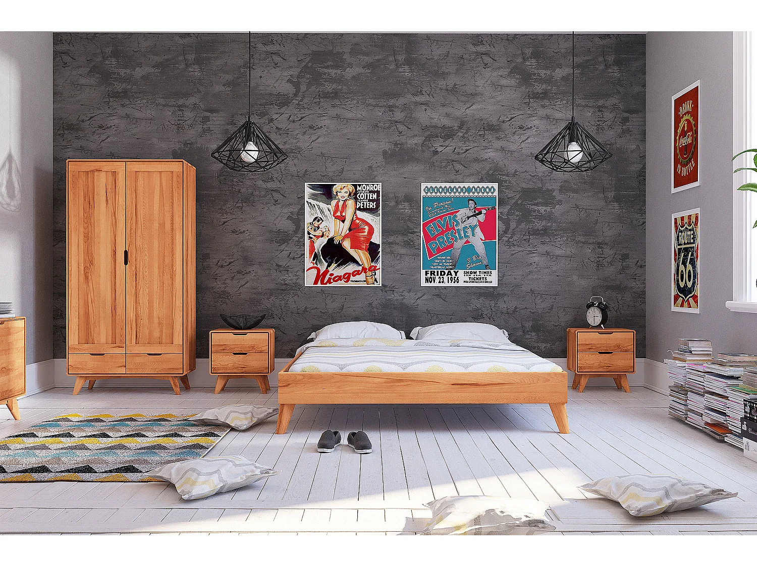 GREG - Bettgestell aus Kernbuche, naturgeölt 180x200