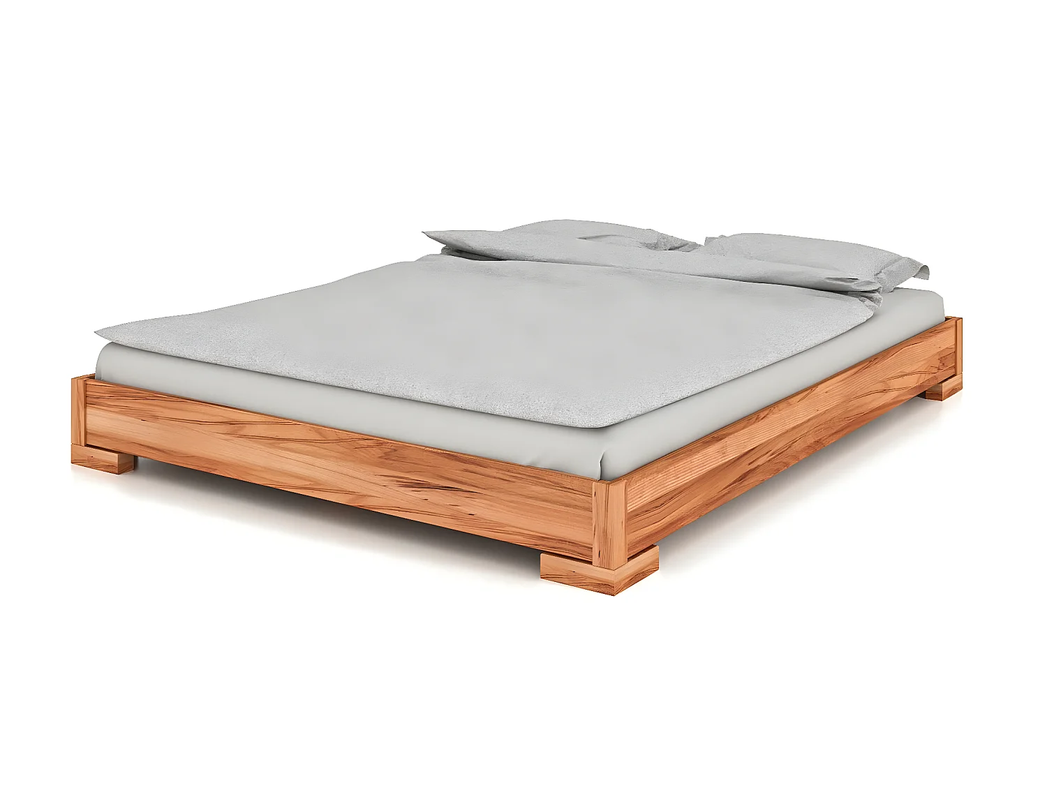 VENTO - Niedriges Bettgestell aus Kernbuche, naturgeölt 100x200