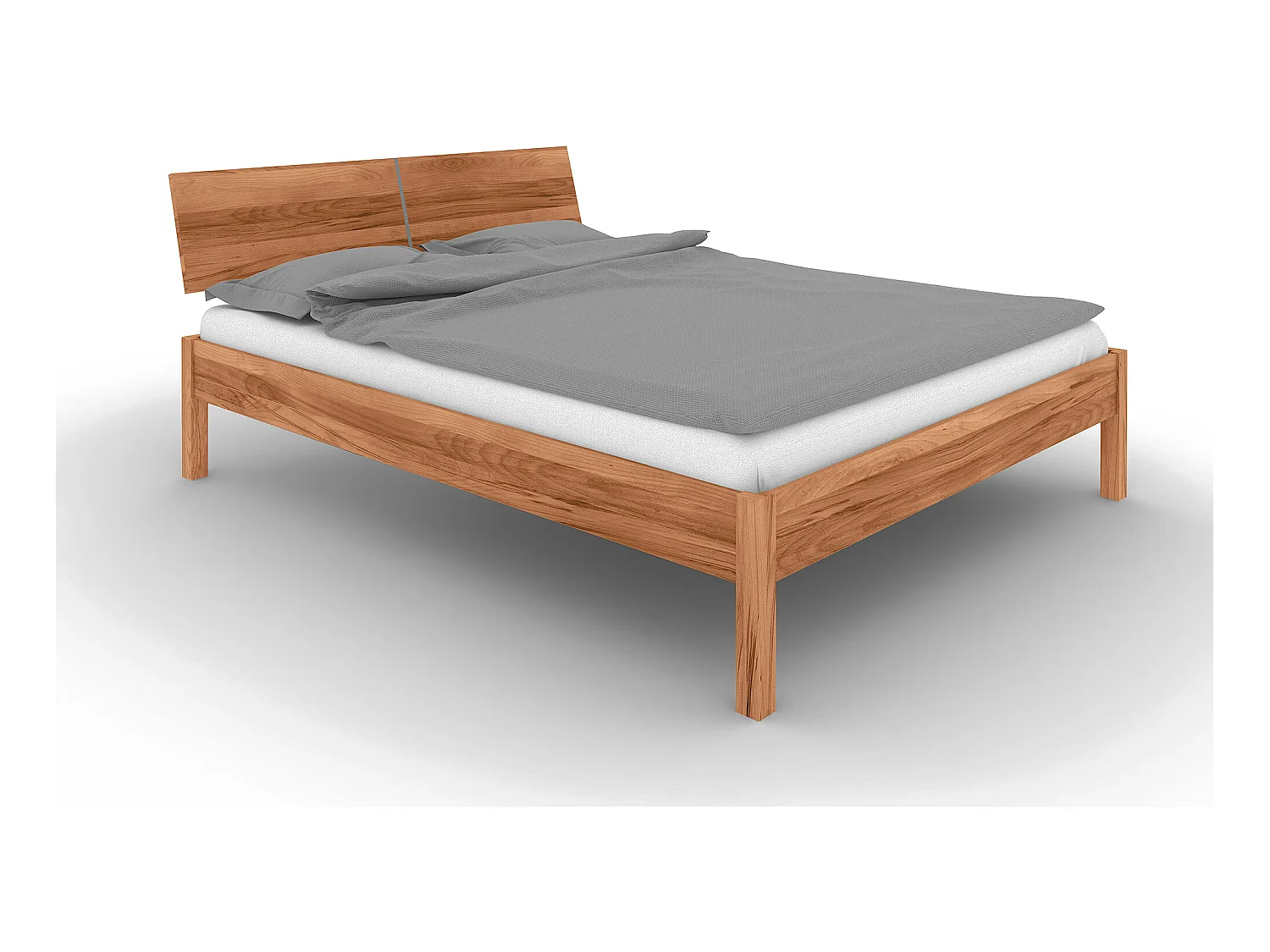 VENTO - Bett mit Holzkopfteil aus Kernbuche, naturgeölt 100x200