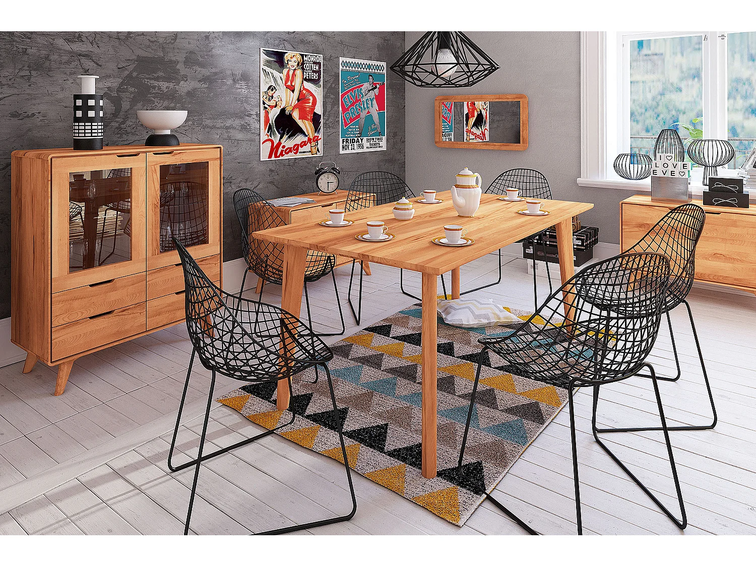 GREG - Table en coeur de hêtre, huilé naturel 80x180