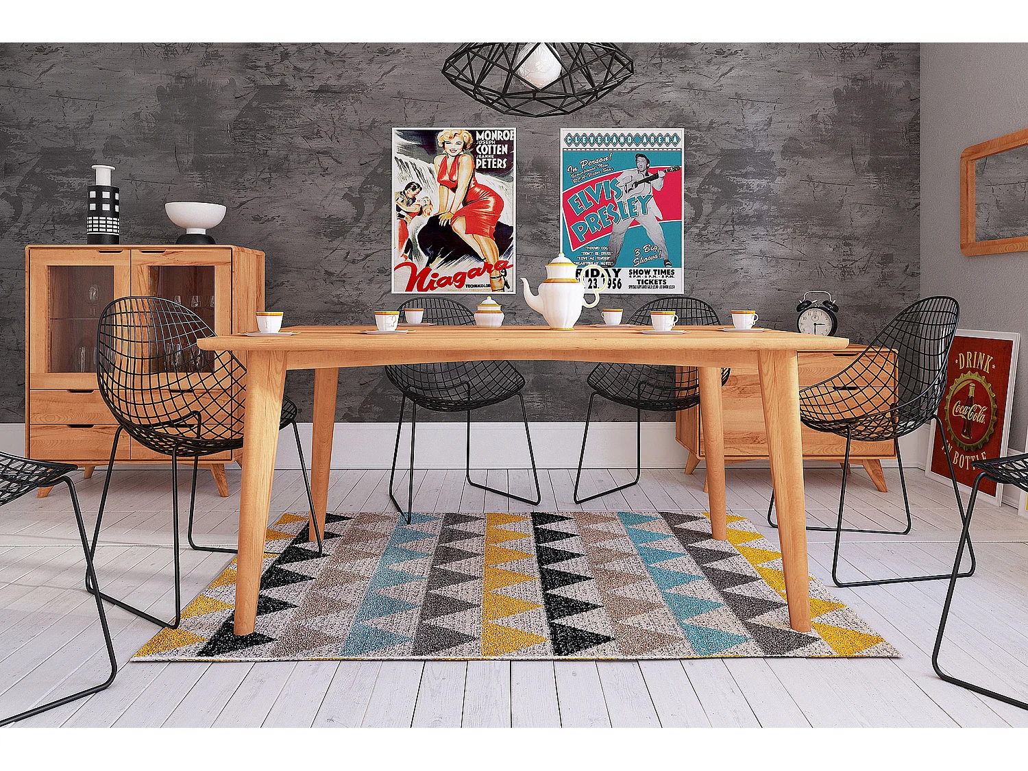 GREG - Table en coeur de hêtre, huilé naturel 80x180