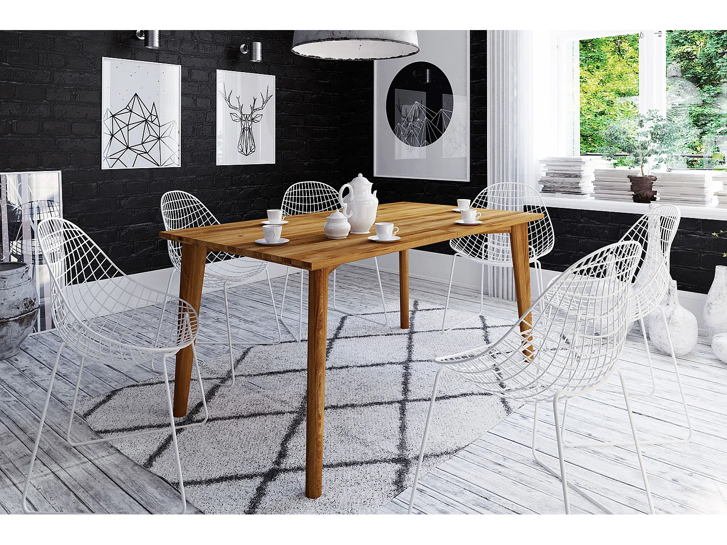 GREG - Table en chêne sauvage, huilé naturel 80x130