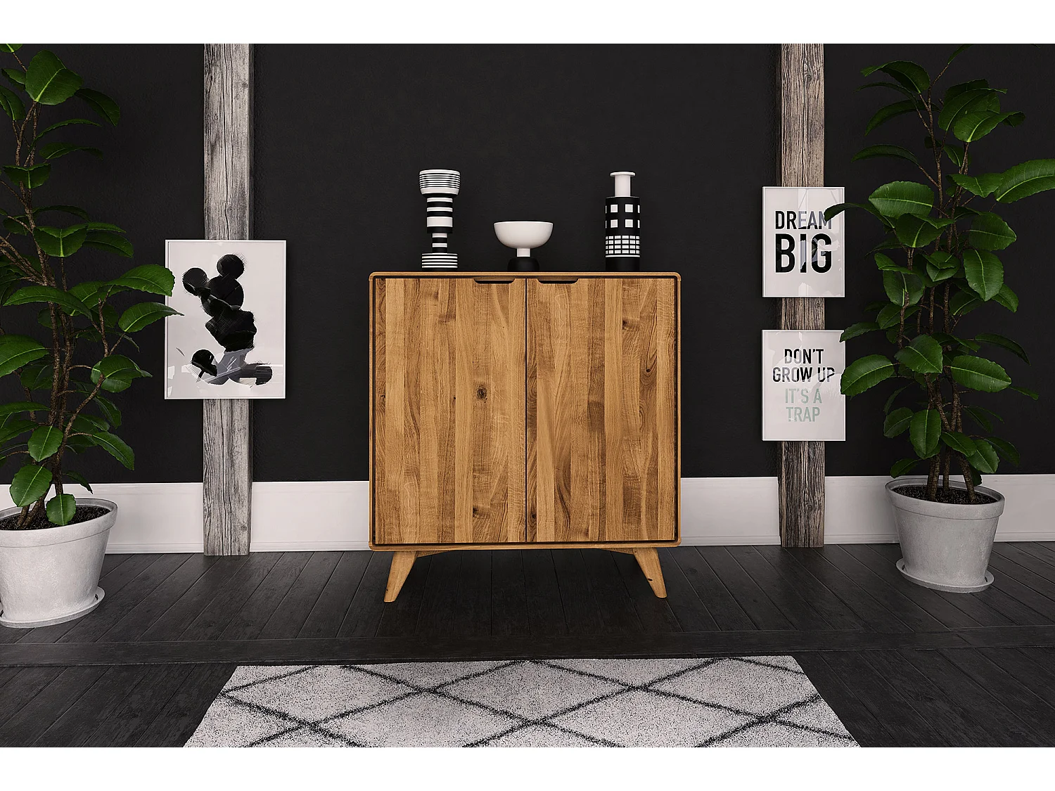 GREG - Kommode mit Türen aus Wildeiche, naturgeölt