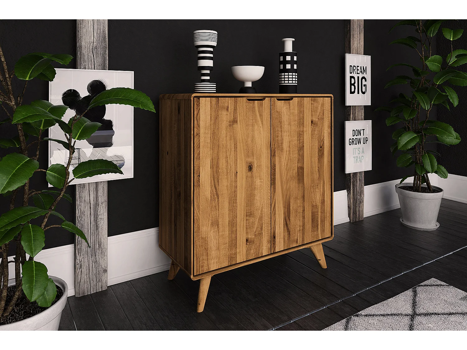 GREG - Kommode mit Türen aus Wildeiche, naturgeölt