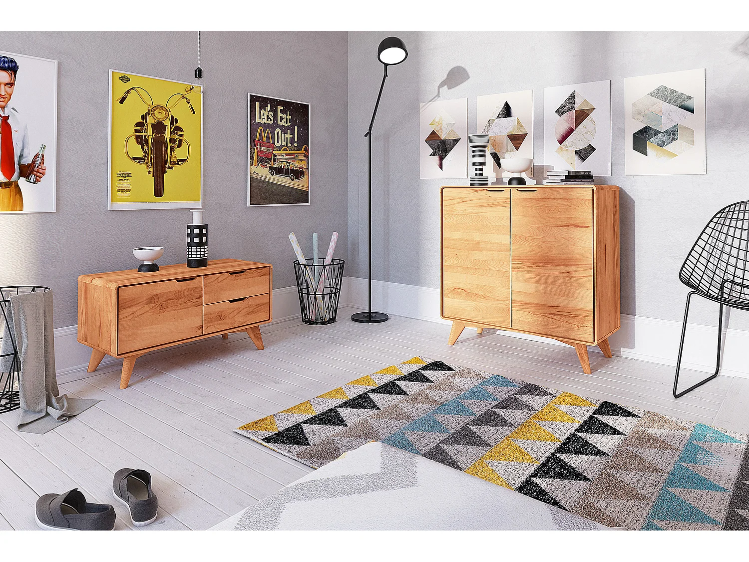 GREG - Kommode mit Schubladen aus Kernbuche, naturgeölt