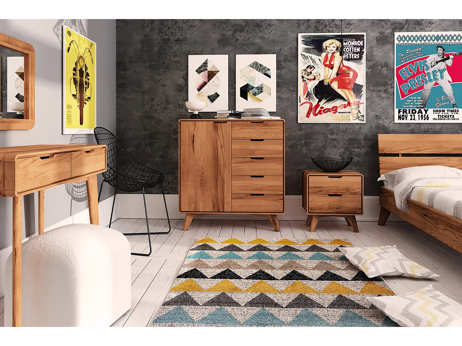 GREG - Kommode mit Schubladen aus Kernbuche, naturgeölt