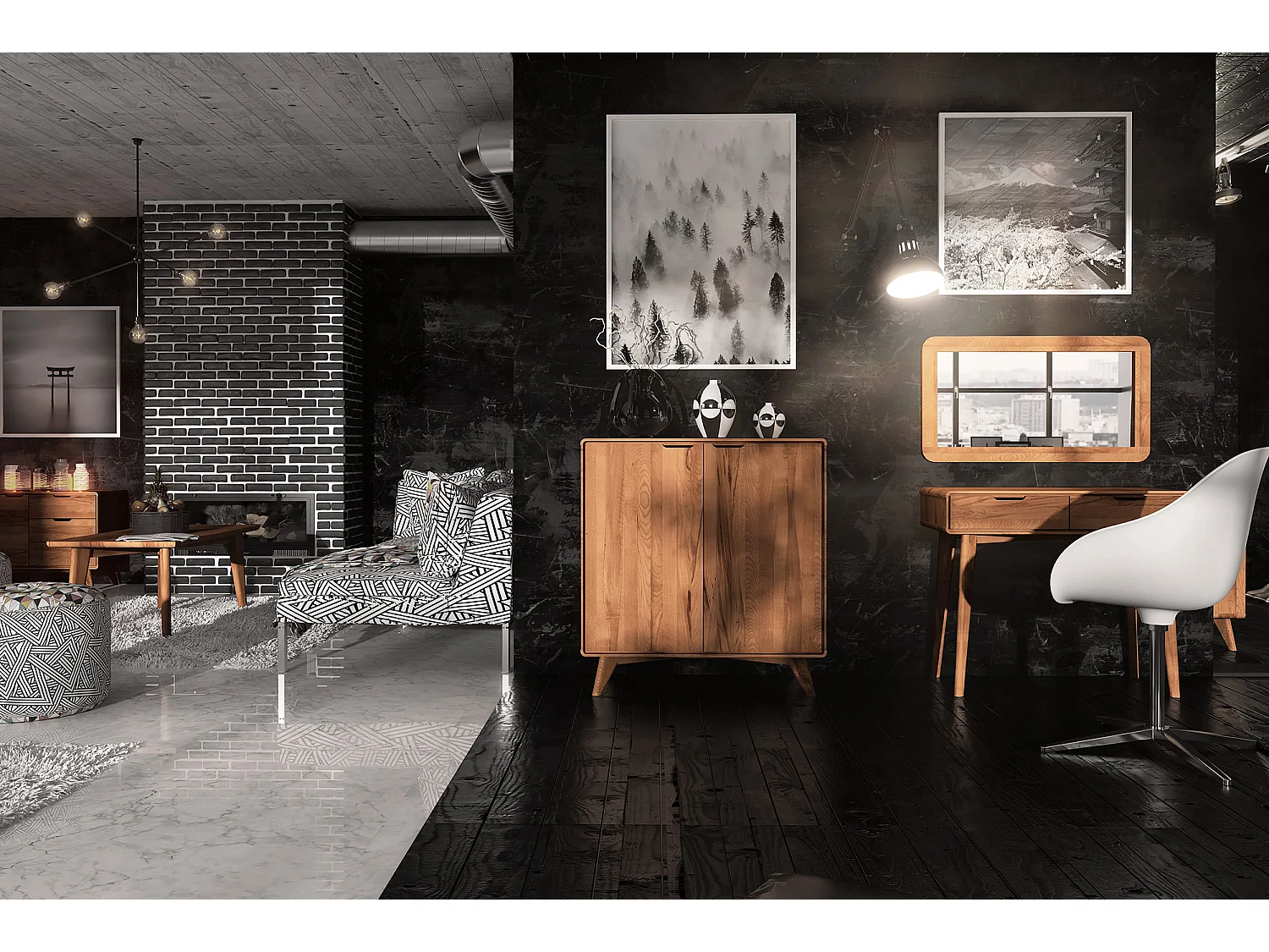 GREG - Kommode mit Türen aus Kernbuche, naturgeölt