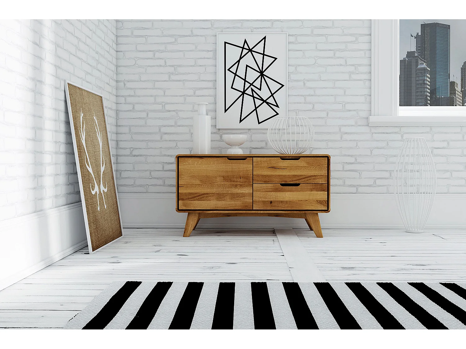 GREG - Kommode mit Schubladen aus Wildeiche, naturgeölt