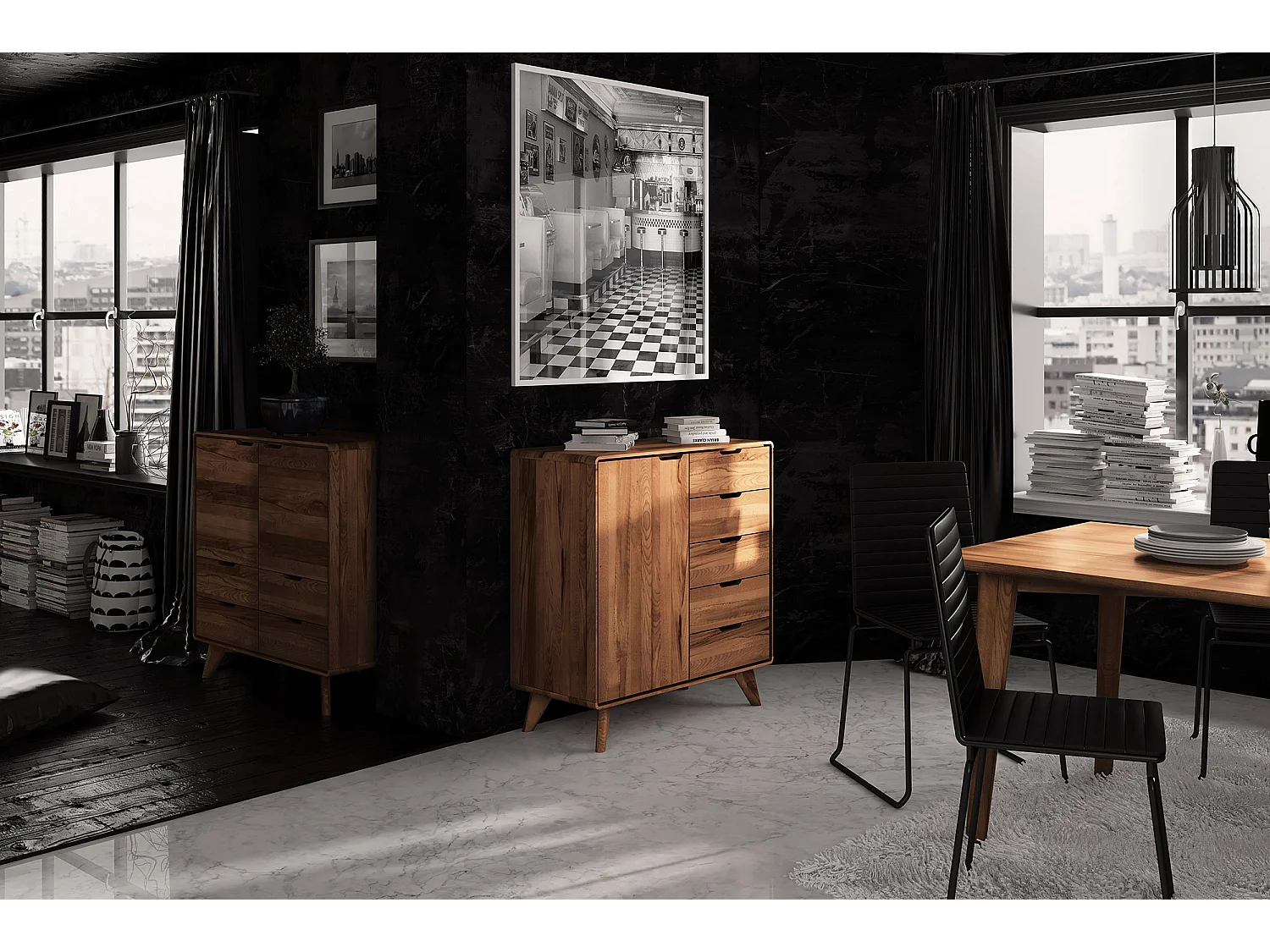 GREG - Kommode mit Schubladen aus Kernbuche, naturgeölt