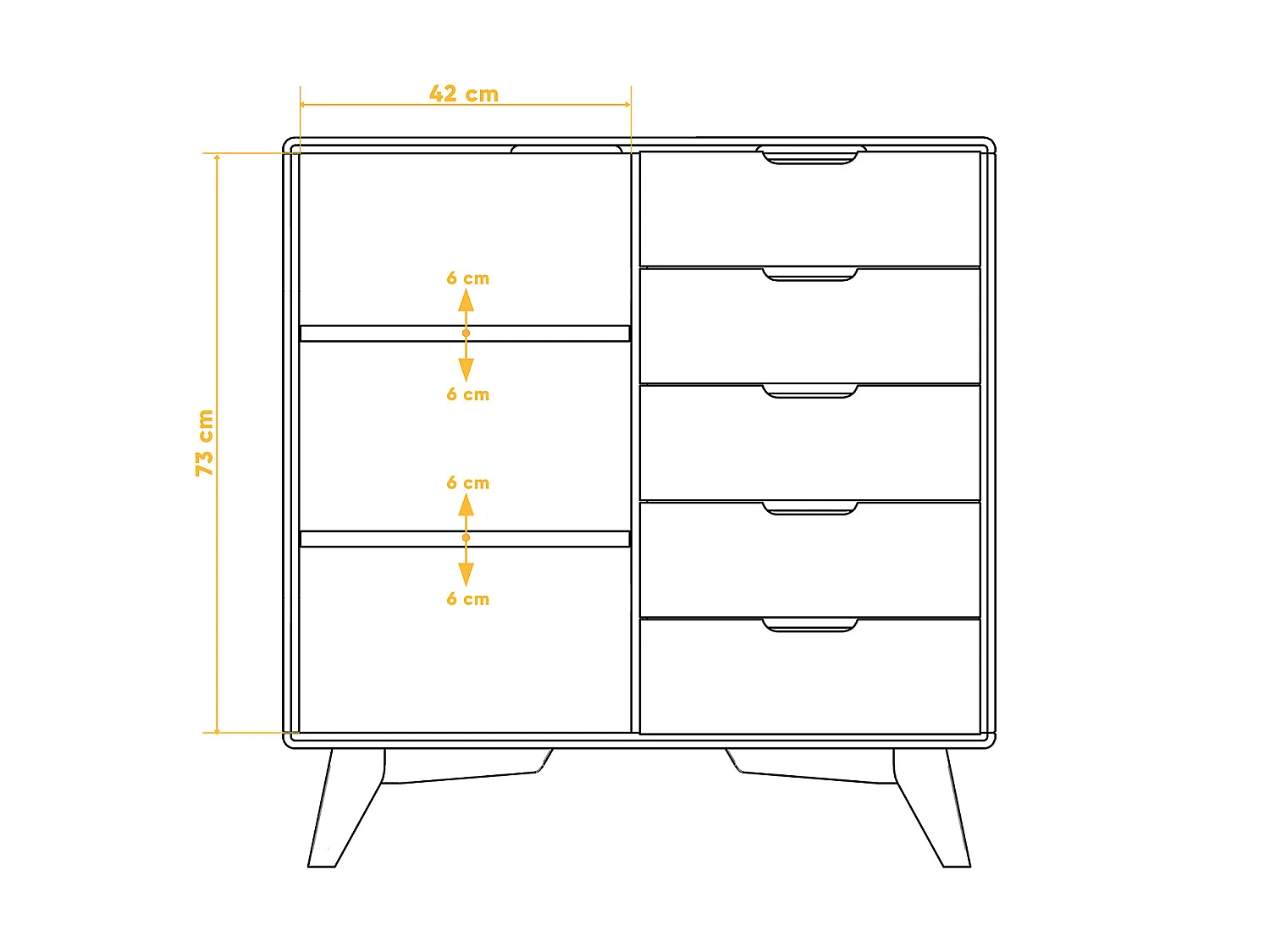 GREG - Kommode mit Schubladen aus Kernbuche, naturgeölt