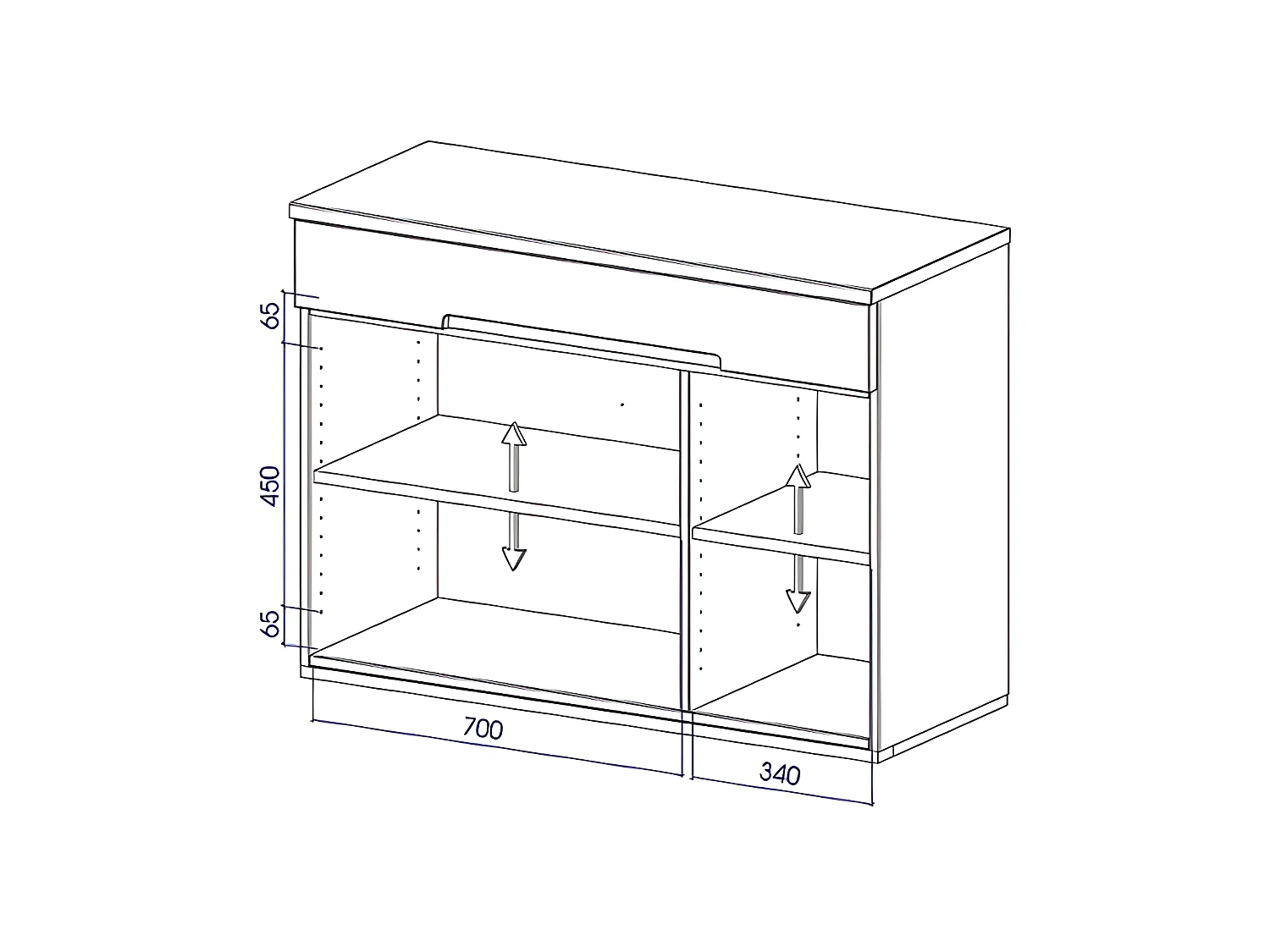 VENTO - Kommode mit Schublade aus Wildeiche, naturgeölt