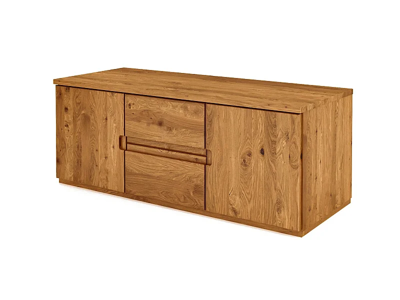 VENTO - Niedrige Kommode mit Schubladen aus Wildeiche, naturgeölt