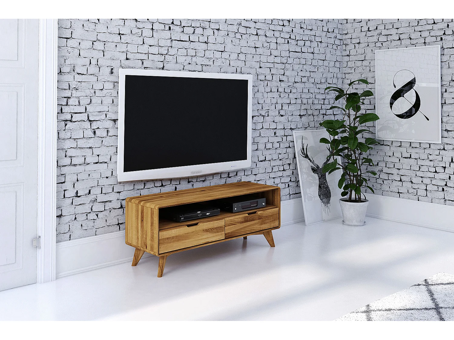 GREG - TV-Möbel mit Schubladen aus Wildeiche naturgeölt