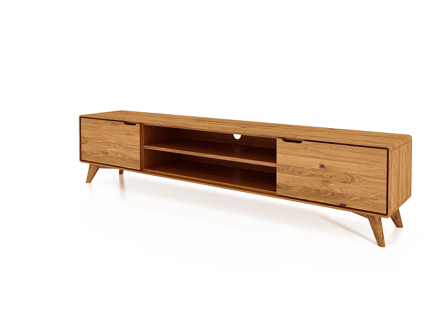 GREG - TV-Möbel mit Holztüren aus Wildeiche naturgeölt