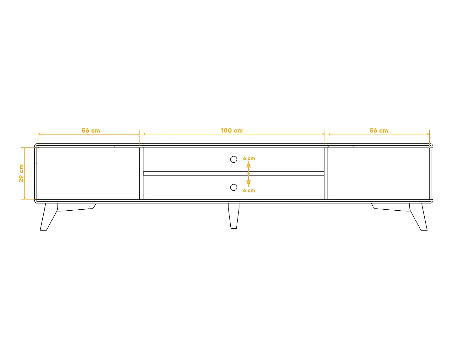 GREG - TV-Möbel mit Holztüren aus Wildeiche naturgeölt