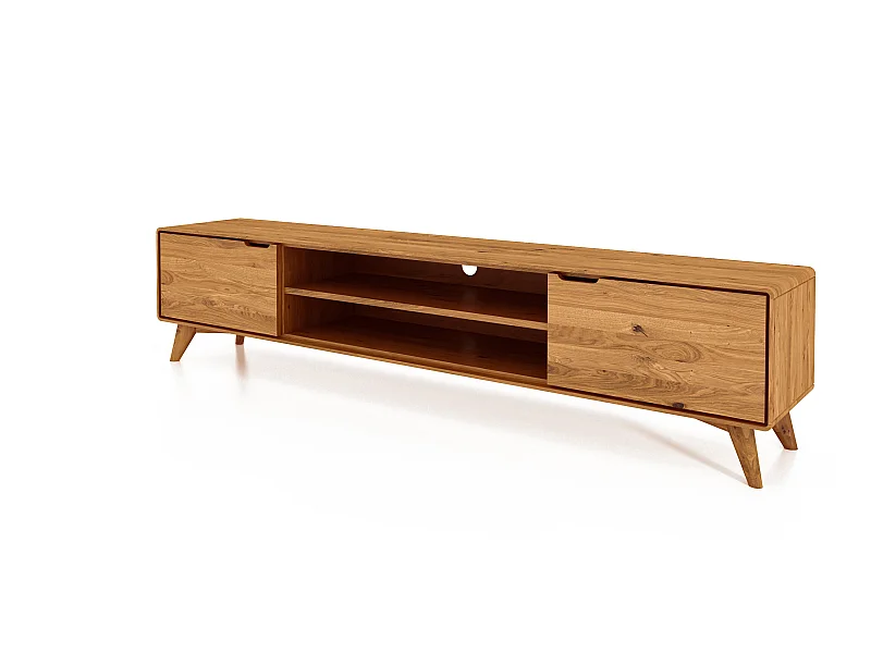 GREG - TV-Möbel mit Holztüren aus Wildeiche naturgeölt