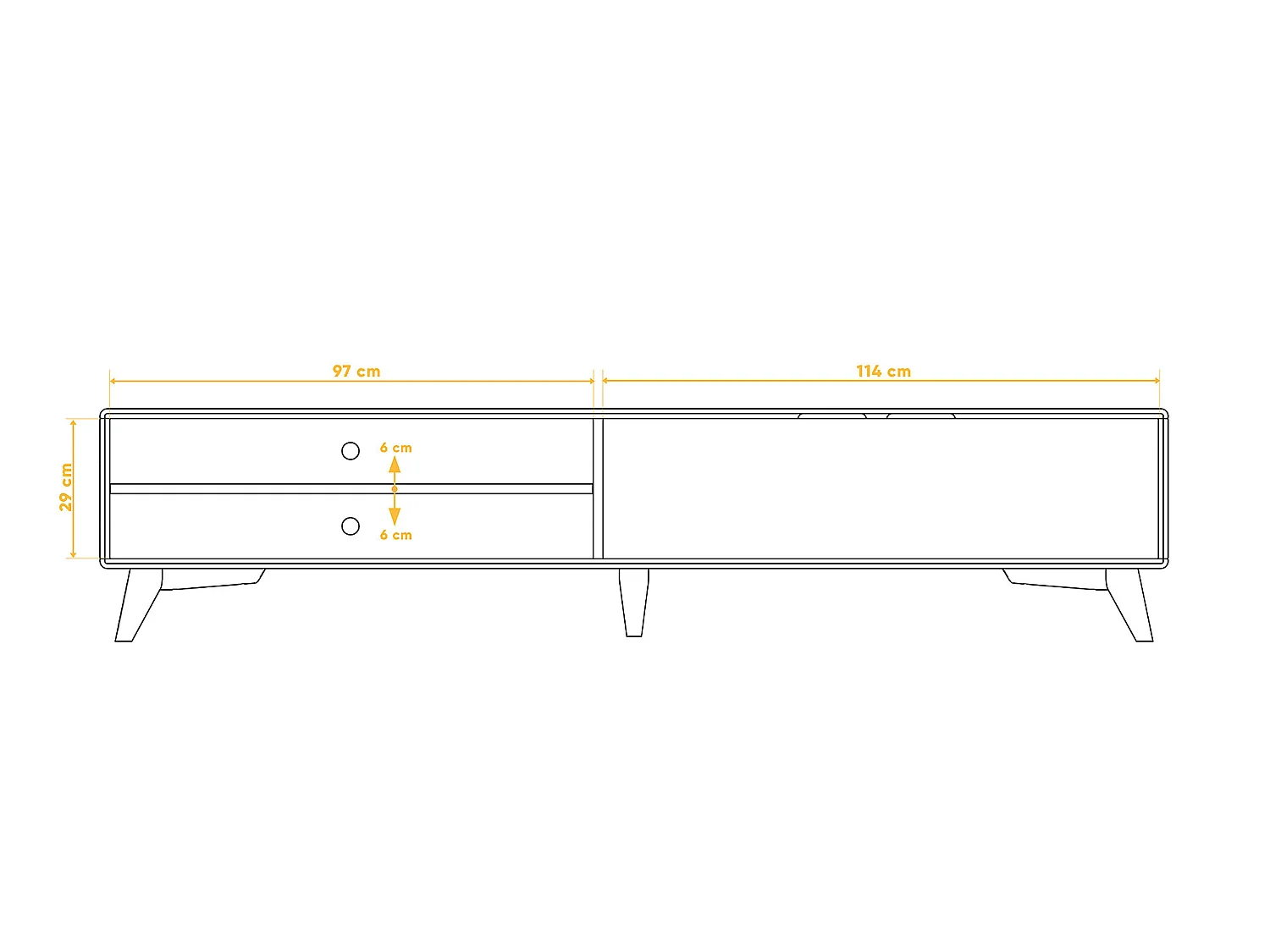 GREG - TV-Möbel mit Holztüren aus Kernbuche naturgeölt